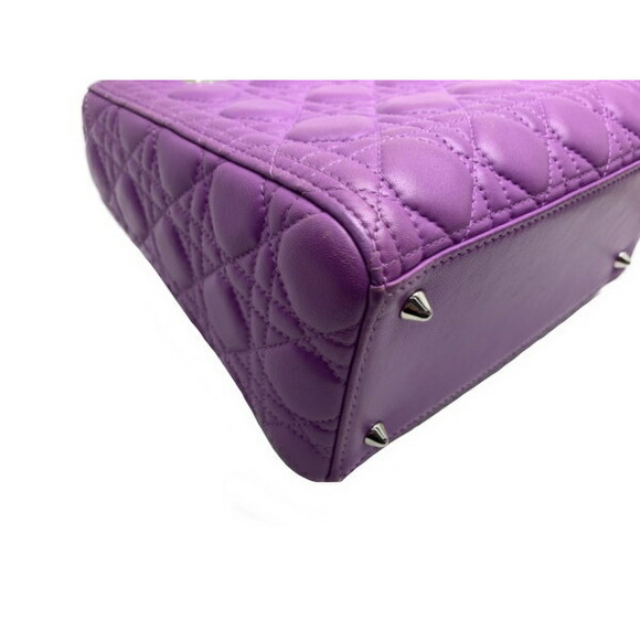 Dior Bag Lambskin Christian 2way   Lady Cannage Purple - Picture 7 of 9